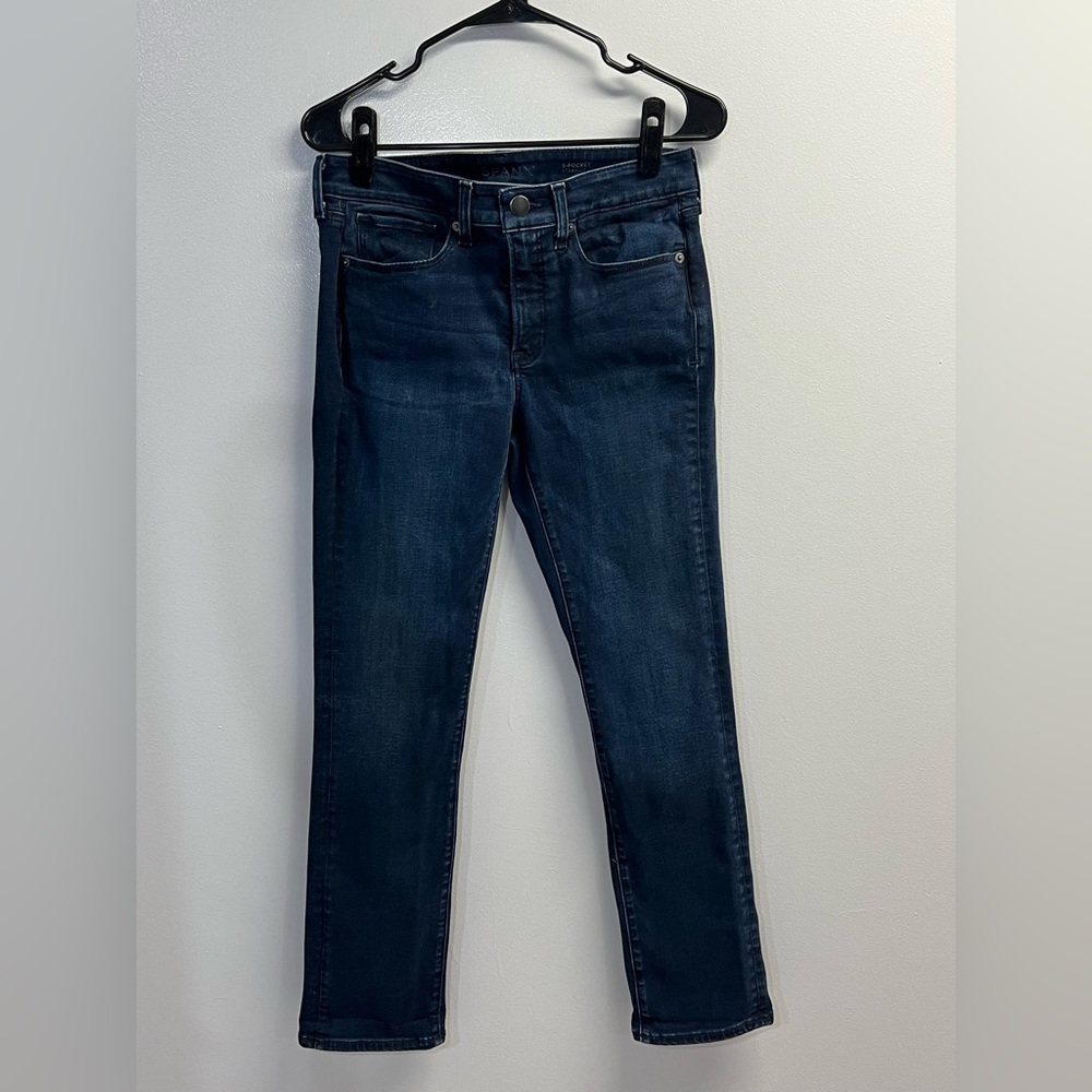 SPANX 5 Pocket Straight Denim Blue Jeans - Size 28